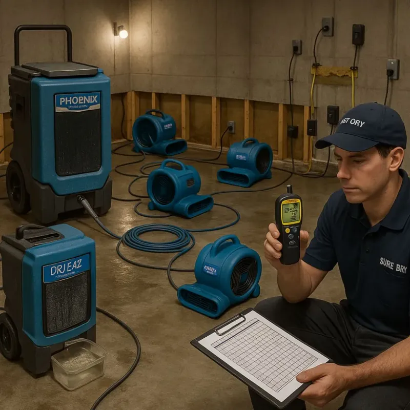 Structural Drying and Dehumidification process in Millbourne, PA